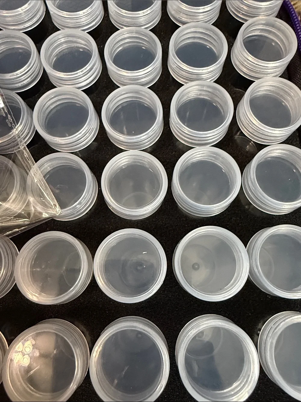 Purple Storage Case with 120 Clear Plastic Jars - and tool kit